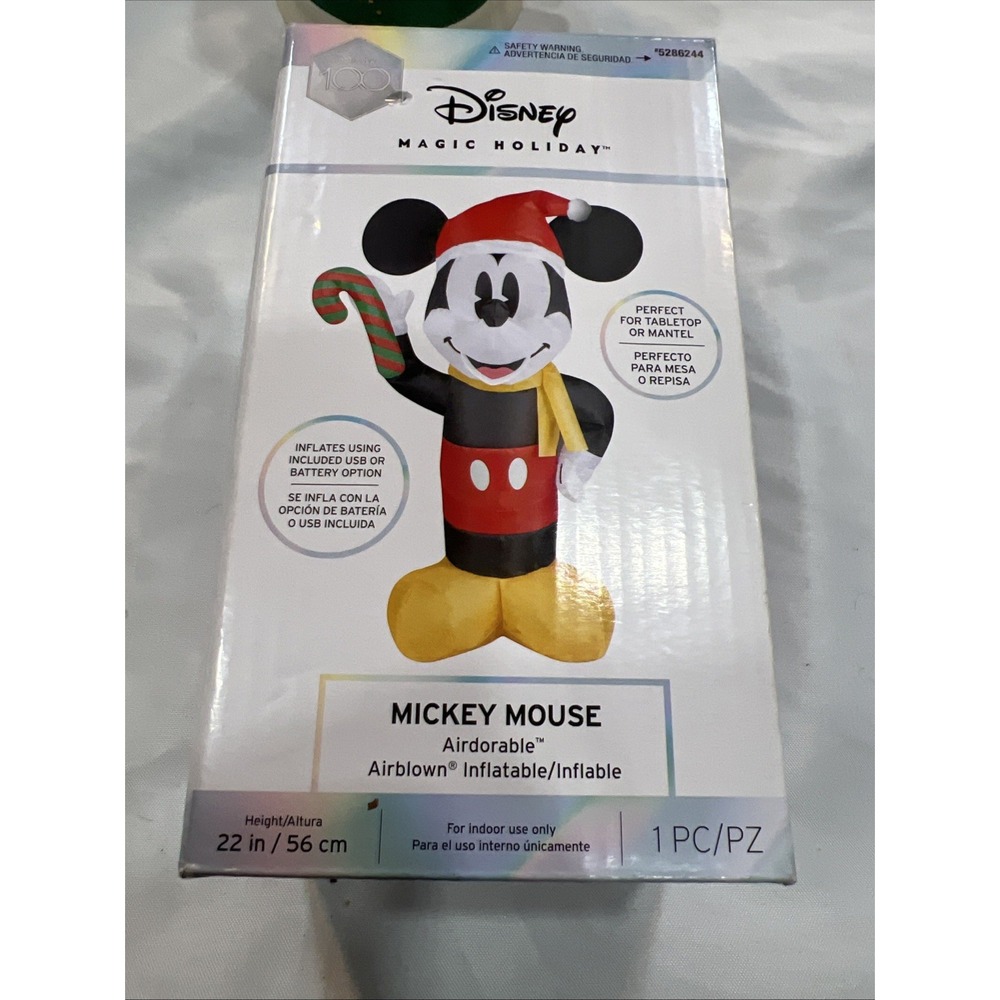 Disney Mickey‎ Mouse Airdorable Airblown Inflatable Indoor 22 In Christmas